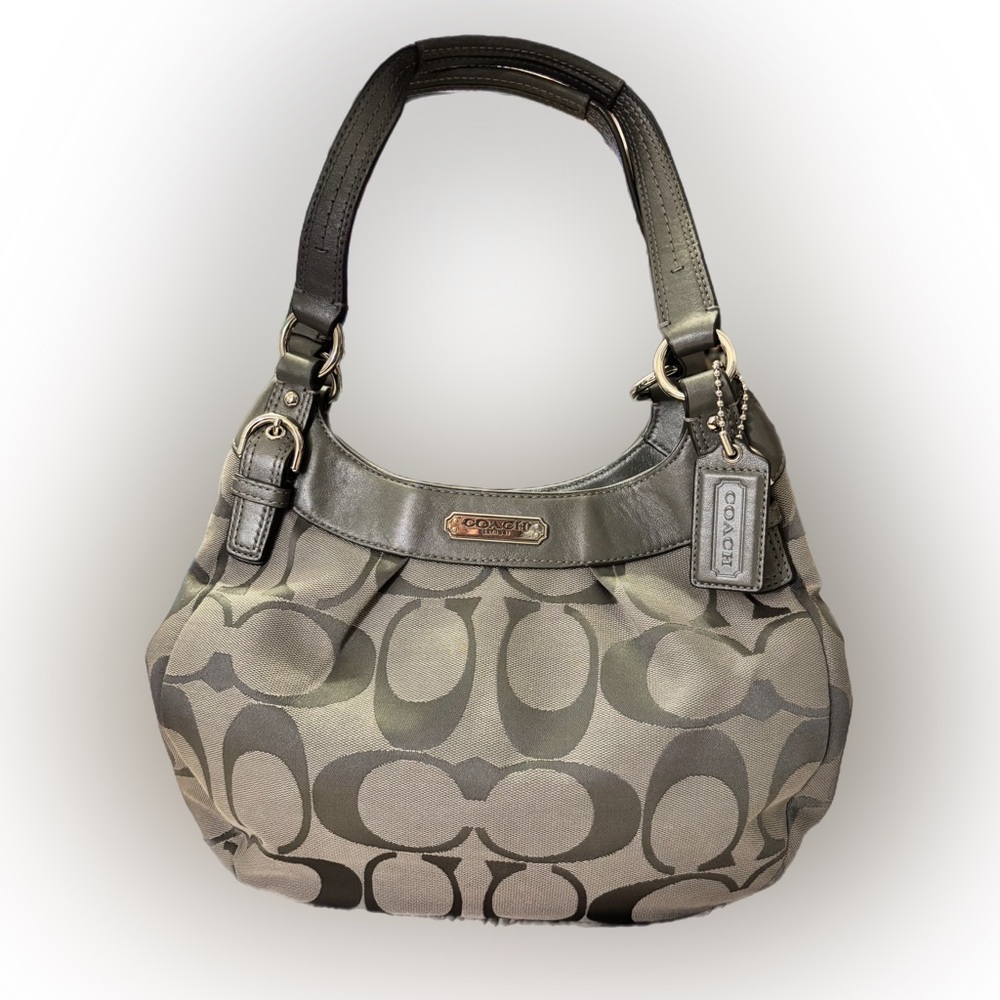 Coach Soho Grey C Fabric and Metallic Grey Leather Shoulder Bag